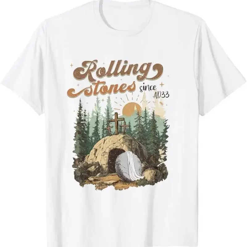 Le t-shirt chrétien rétro de Pâques « Le tombeau a été déroulé, Il est vivant »