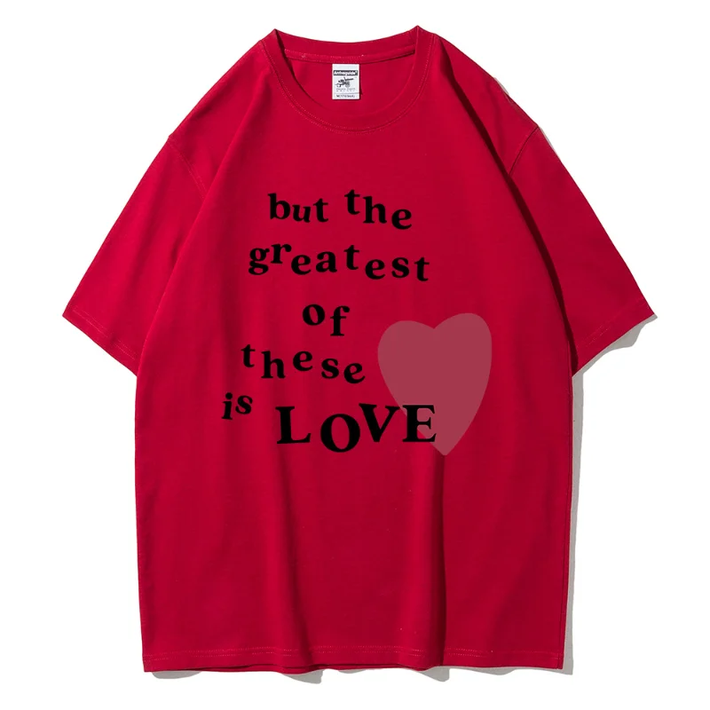 Bawełna 100% Ale największa z tych jest miłość T-shirty damskie Luźne oddychające graficzne t-shirty damskie ubrania topy