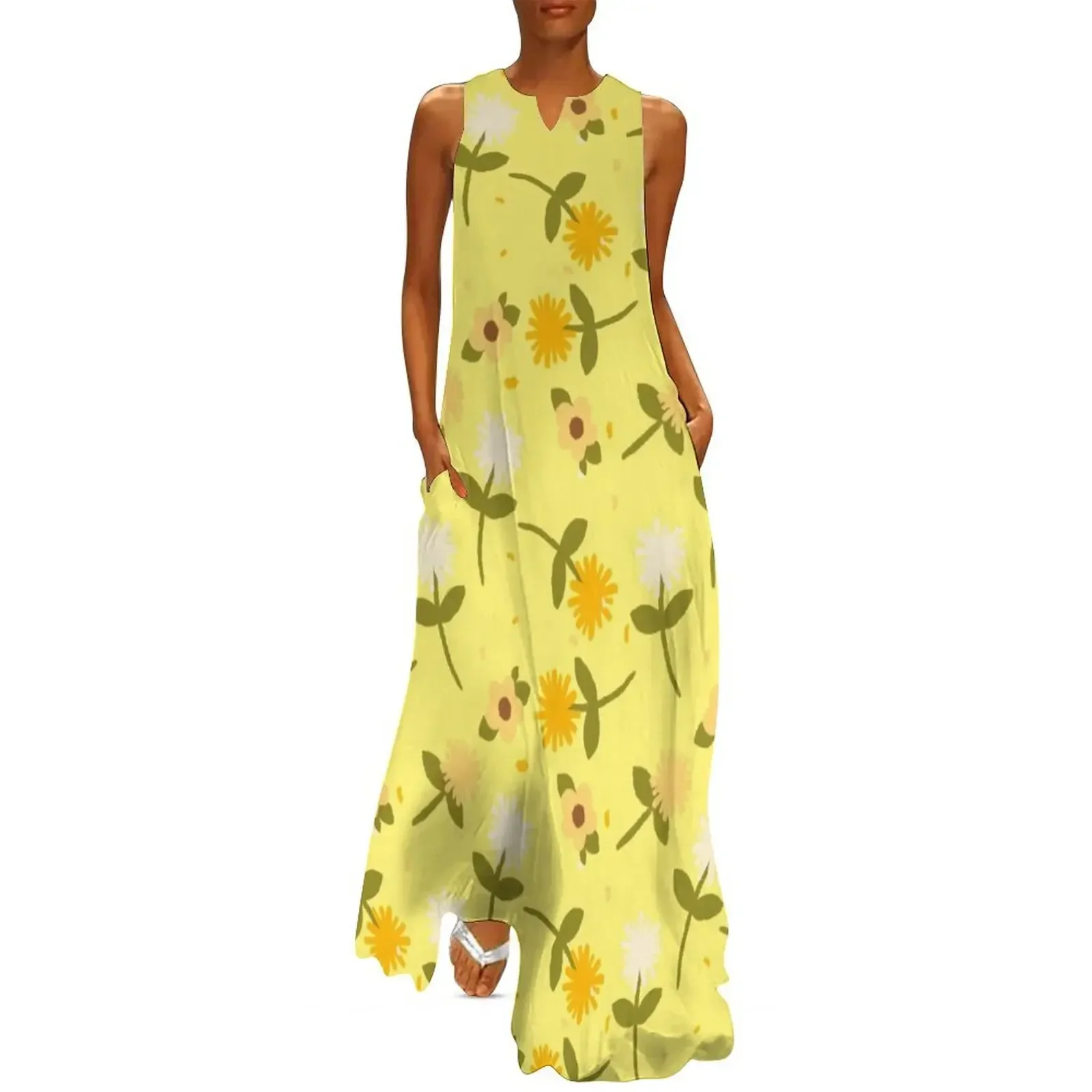 

Spring Dandelions Long Dress Woman clothes long dress women summer chic and elegant evening dress dresses for womens 2025