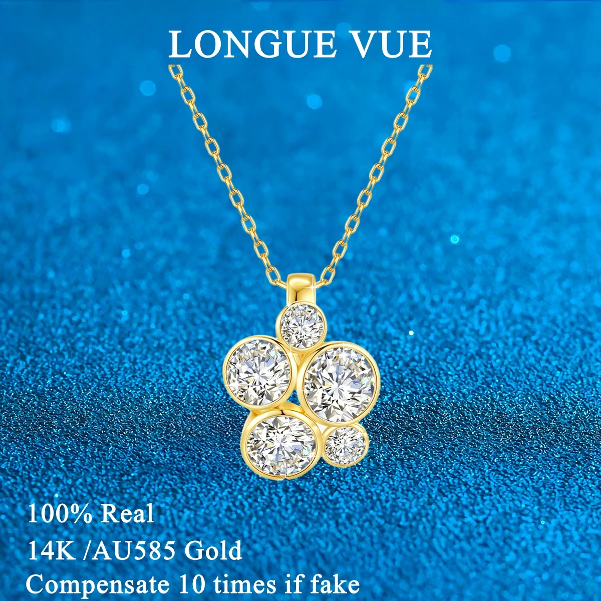 

Элегантное ожерелье с подвеской из 14-каратного золота из муассанита для женщин, подарки на свадьбу, женские минималистичные темпераментные украшения