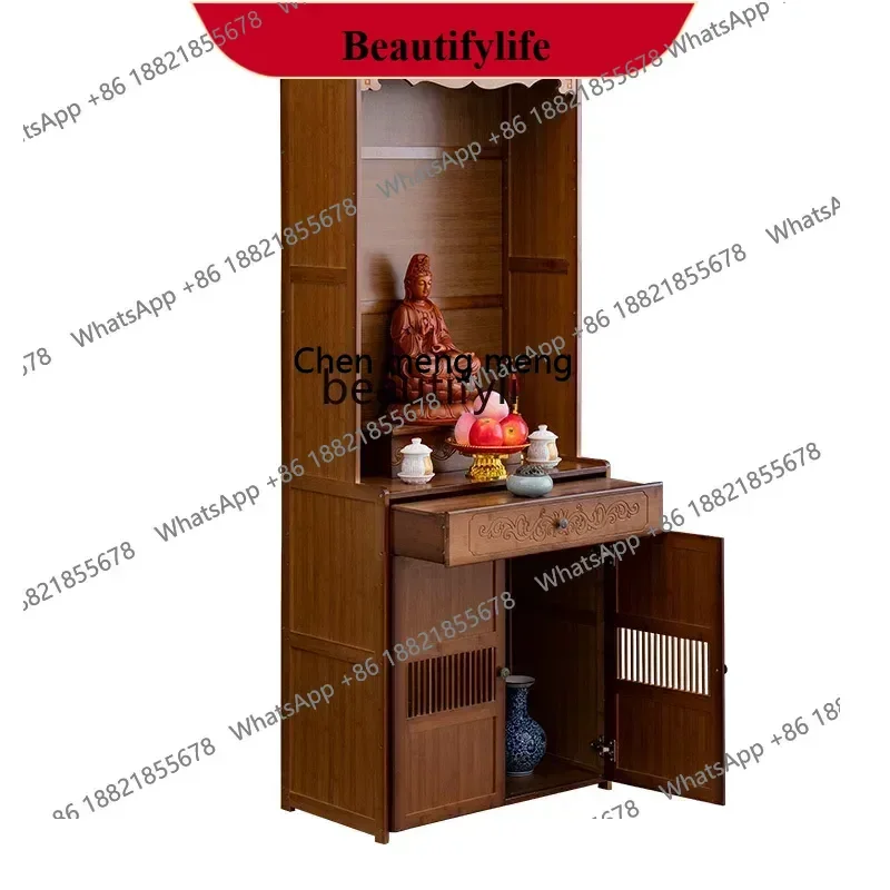 z183 new Household shrine Guanyin Buddha statue God of Wealth offering table incense case table simple Buddhist   offering cabin