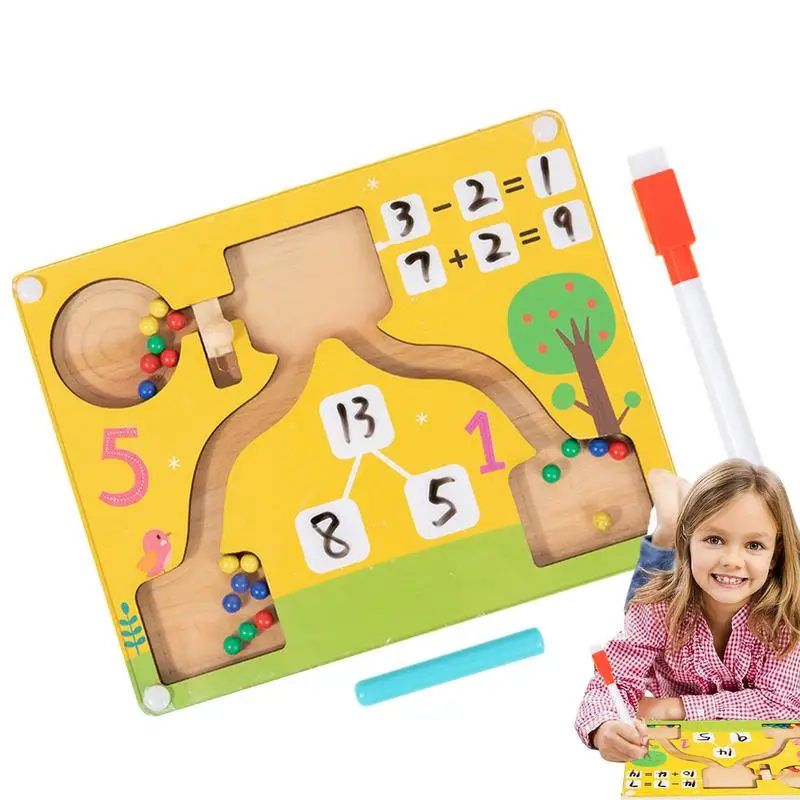 Magnetische tellen Spelletjes Wiskundespel Puzzelbord Houten tellen Doolhof Educatief Plezier Tellen Matching Games Montessori Speelgoed