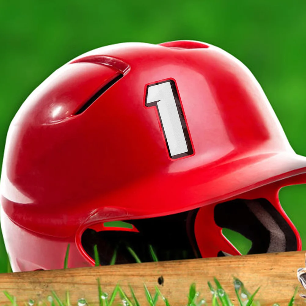 2 Sets Sticker Number Hockey Football Baseball Stickers Reflective Film Visors for