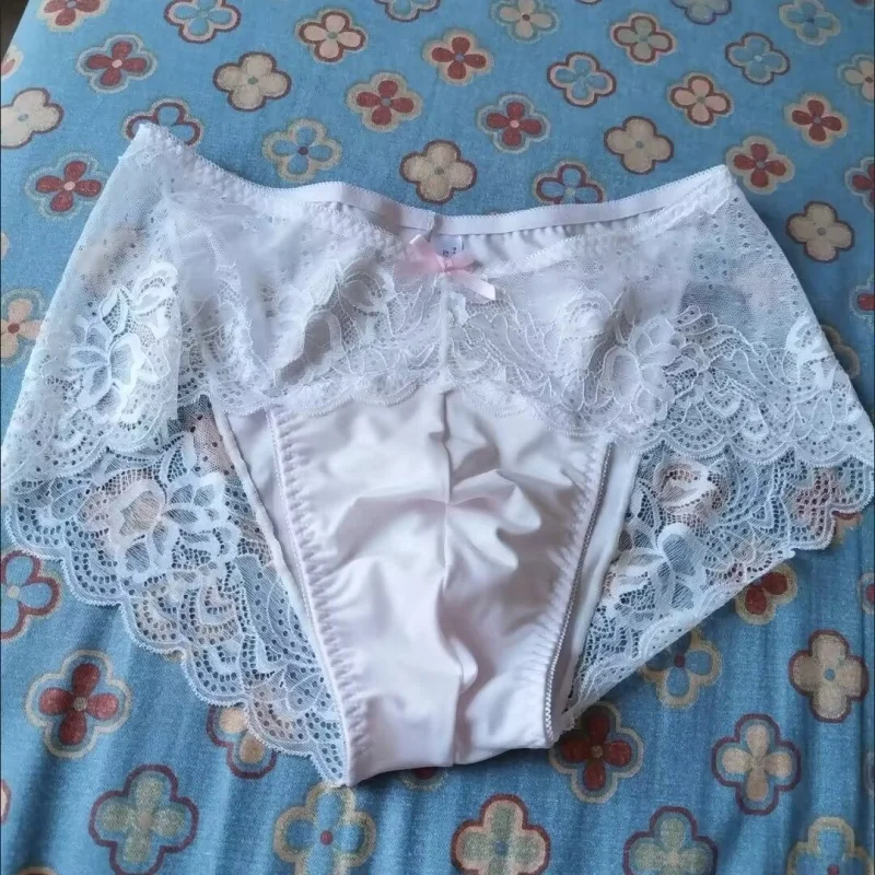 

Трусики с низкой талией Sissy, эротические трусики, подарок для частной вечеринки, мужские сексуальные прозрачные розовые кружевные трусы