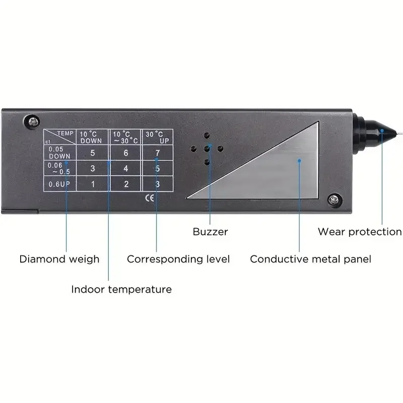 Diamond Tester with Battery High Accuracy Accurate Easy Distinguish LCD Display Fast Diamond Jewelry Selector Tool