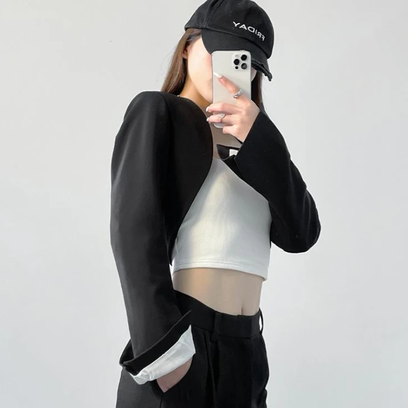 Blazers Women Sexy Design Slim Korean Style Female Simple Streetwear All-match Fashion Y2k Long Sleeve Leisure Ins Retro Soft