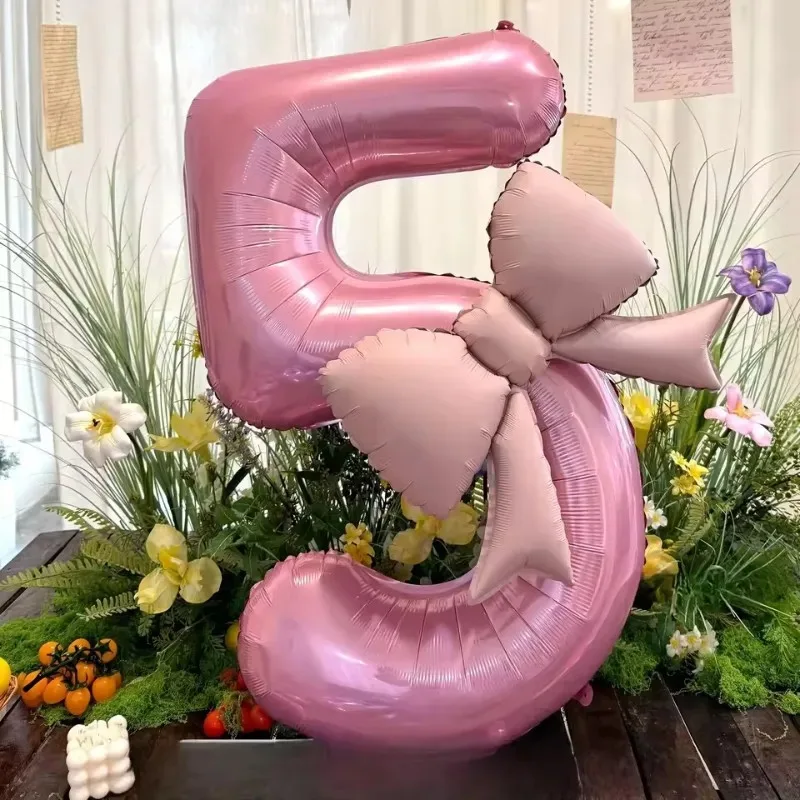 40 Zoll Nummer 0-9 Rosa Zahlen-Schleifenballons aus Aluminiumfolie für Frauen Mädchen Hochzeit Geburtstag Party Foto-Requisiten Zubehör – Detail 8