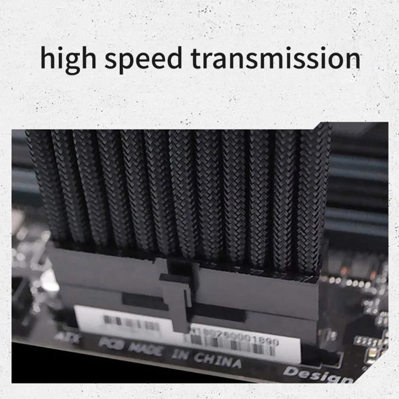 d'extension câble à manchon d'alimentation PC, 35CM ATX24Pin PCIE 8Pin CPU 4 + 4Pin