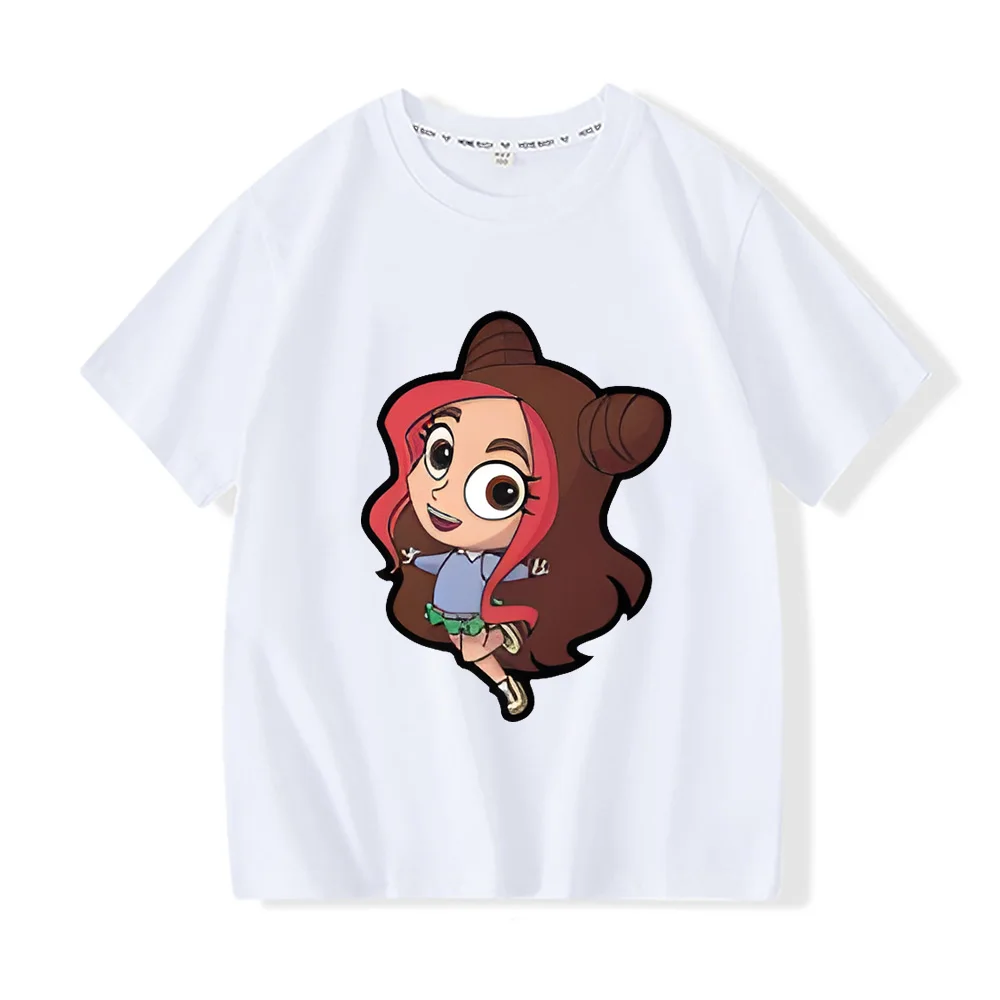 A4 Cartoon Graphic Kids T-shirt Girls Soft Cotton Short Sleeve Tshirt Boy Comfortable Round Neck Tees Children Boutique Clothing