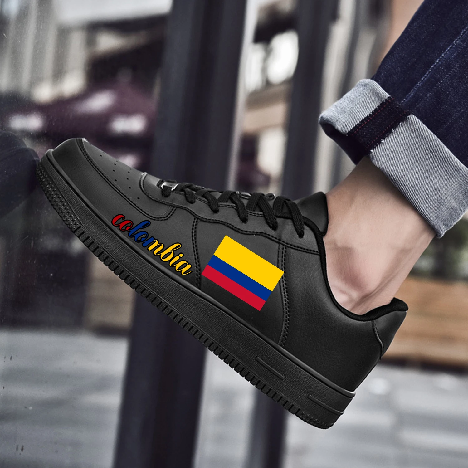 

Colombia Flag AF Basketball Mens Womens Sports Running High Quality Flats Force Sneakers Lace Up Mesh Customized Made Shoe