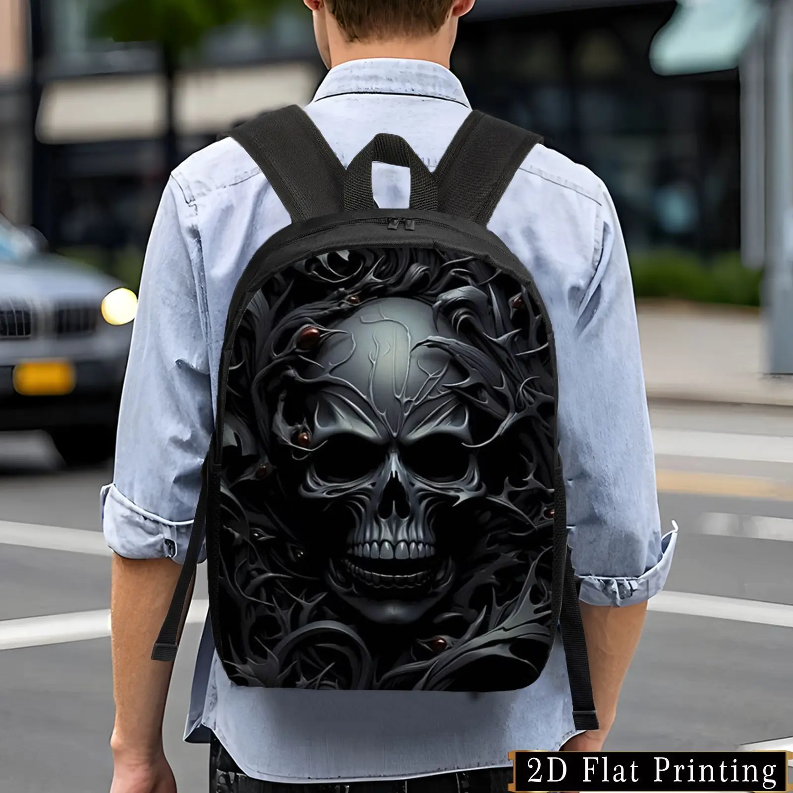 

Casual and fashionable backpack, simple backpack. Young people creatively design backpacks