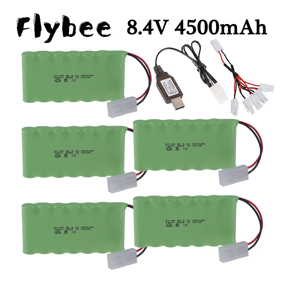 Upgrade 8.4V 4500Mah Nimh Batterij Voor Rc Speelgoed Auto 'S Tanks Vrachtwagens Robots Geweerboten Aa Ni-Mh 3000Mah 8.4V Oplaadbare Batterij Pack