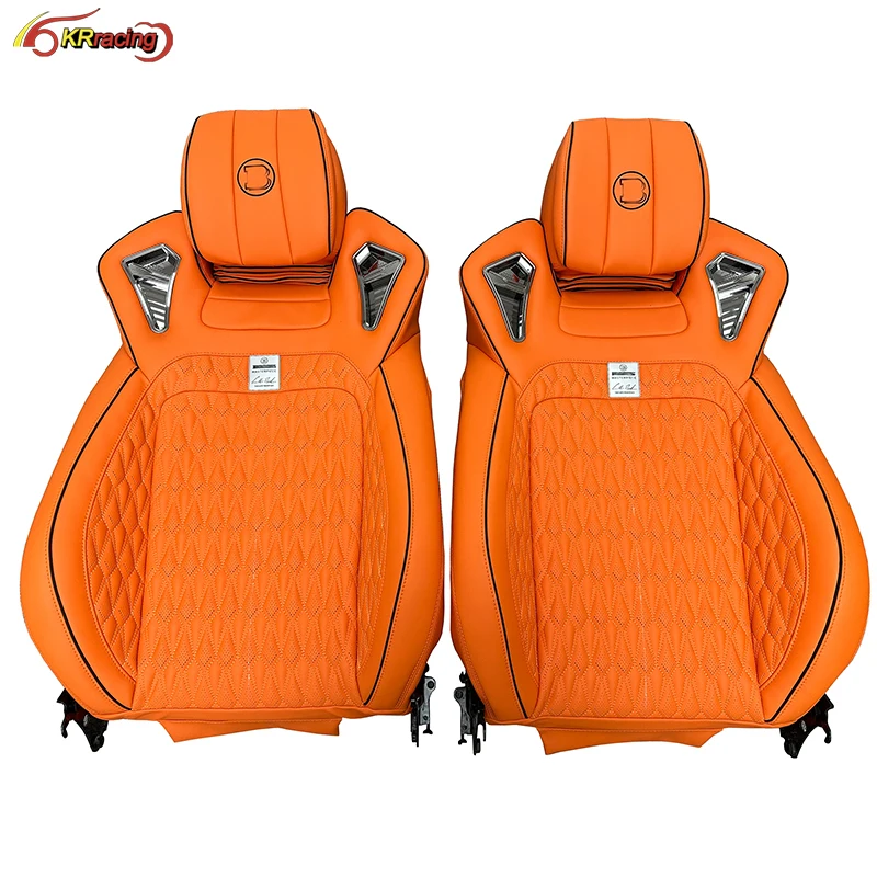 

2 Piece B Style Leather Seat Customs Make Orange Color For Mercedes Benz G-Class W464 G500 AMG G63 G550 2019-2024