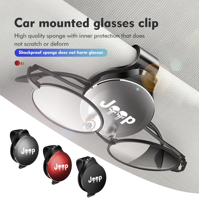 Car Mounted Car Vehicle Sun Visor Sunglasses Card Holder Clip For Jeep Patriot Renegade Wrangler JK JL Liberty Trailhawk