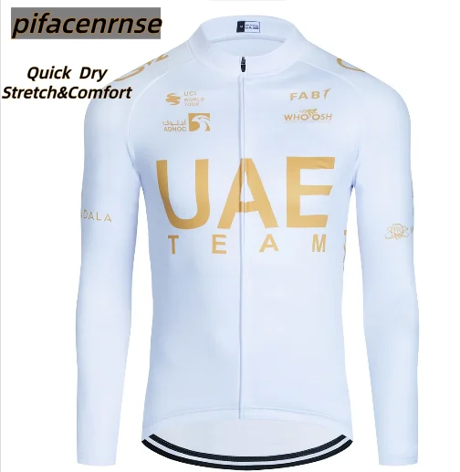 Chaquetas de Ciclismo de Invierno Doradas de los Emiratos Árabes Unidos para Hombre y Mujer, Ropa de Ciclismo de Moda, Maillot Térmico de Forro Polar para Bicicleta