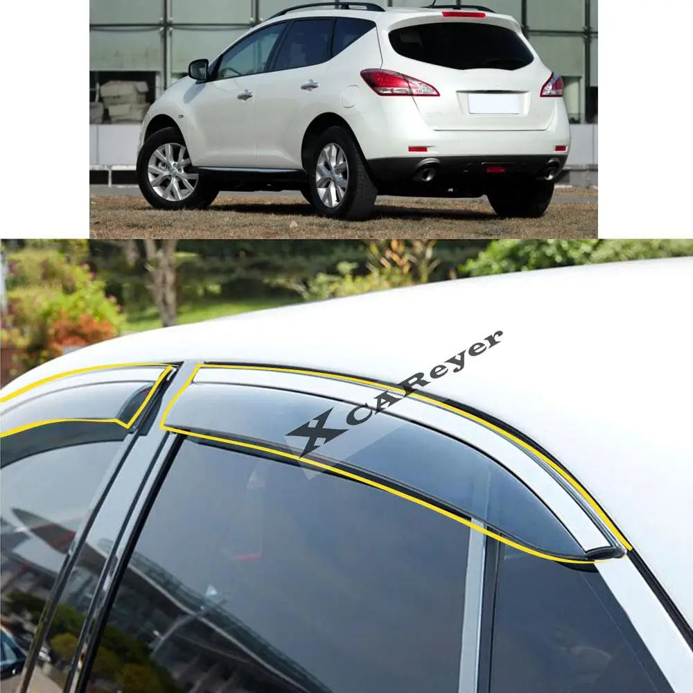 

For NISSAN Murano 2011 2012 2013 2014 Car Body Styling Sticker Plastic Window Glass Wind Visor Rain/Sun Guard Vent Parts