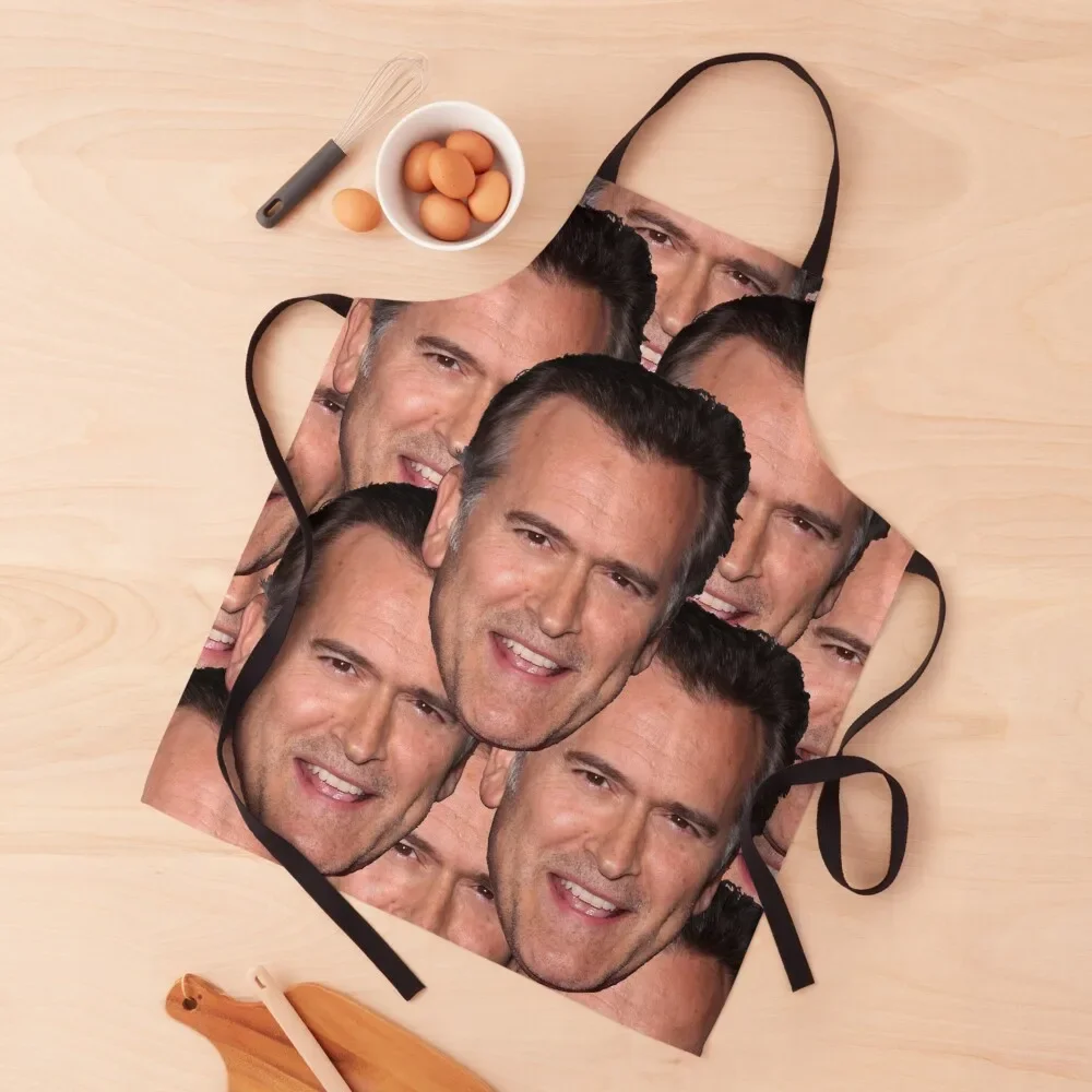 Bruce Campbell Evil Dead Head Shot Apron For Nail Stylist painting Custom women's kitchens Apron