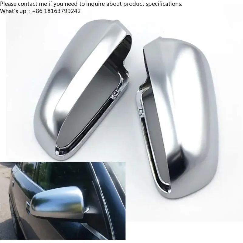 

For Audi A4 B6 B7 A6 C6 Car Rearview Mirror Cover Side Wing Mirror Protect Frame Covers Trim Silver Matte Chrome Shell Cover