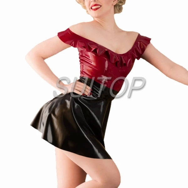 

Red rubber latex dresses for woman -Dresses or sexy club suit