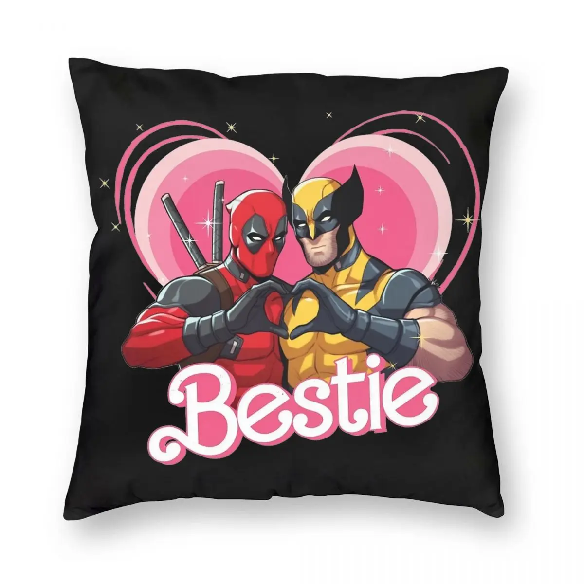 Besties Forever Deadpool funda de almohada de superhéroe, funda de cojín de tela suave, regalo, 40x40cm, envío directo