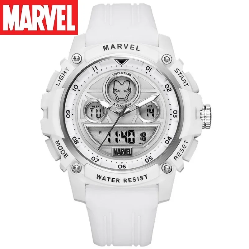 Marvel For Mens Watches Iron Man Avengers Dual Display Sport Wristwatch Chronograph Alarm Clock Repeater Luminous Male New Clock