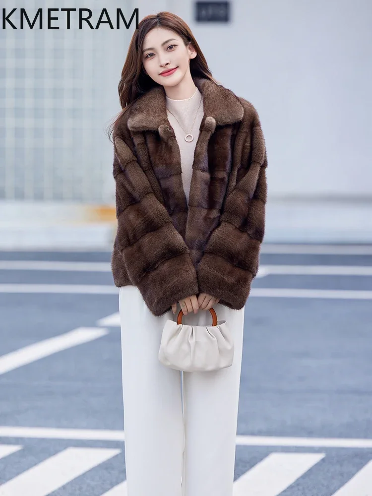 Real Whole Mink Fur Jacket Woman Luxury Short Fur Coat Ladies New in Outerwears Winter Fashion Women Clothing Fourrure 2025