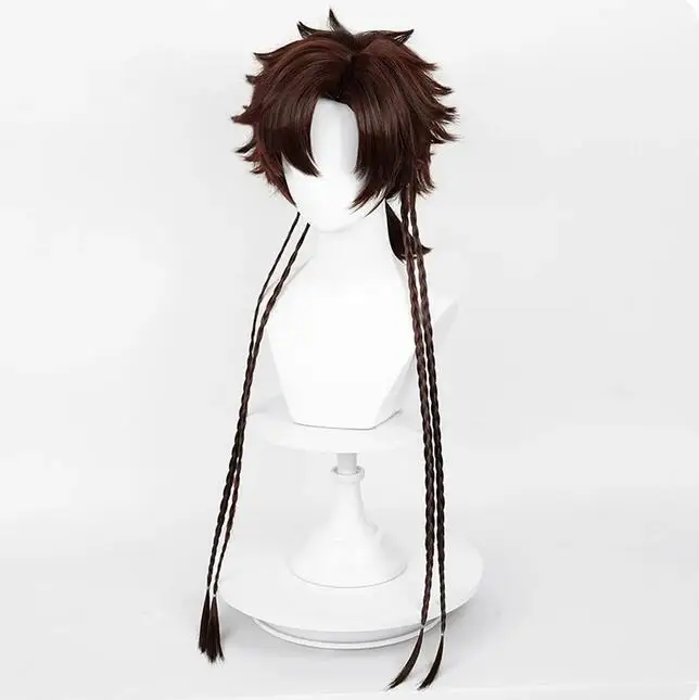 Peruca de cabelo sintética longa e reta para homem, cabeça de medusa, tainha, marrom, anime, cosplay, festa diária