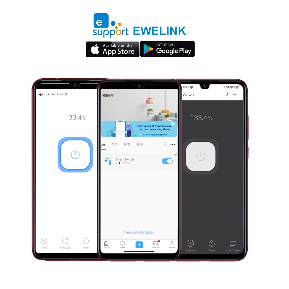 Ewelink WiFi Smart Temperature Switch 85-250V Ewelink APP Control Intelligent Real-time MonitorThermostat with Alexa Google Home