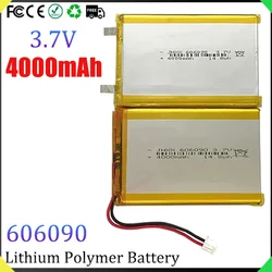 3.7V Polymer Lithium Battery4000mAh 606090 Suitable for Video Early Education Machine Mobile Power Supply DIY Solar Street Light