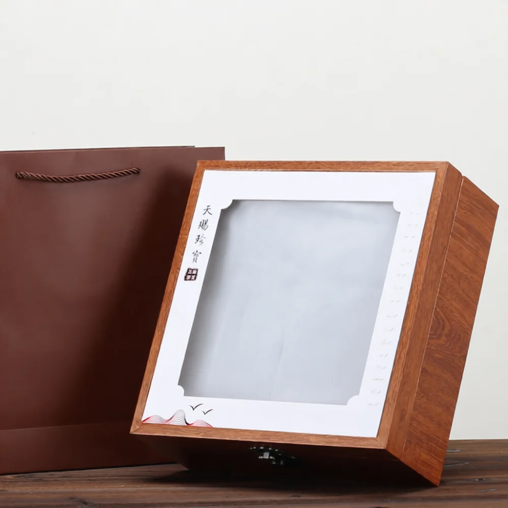 Luxury Gift Packaging Box For Chenxiang Premium Fish Maw Abalone Dried Seafood Storage Case Window Display Present Container
