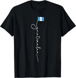 Guatemala Signature Guatemalan Flag T-Shirt for Adults Cotton Short Sleeve Vintage T Shirt Graphic Tee