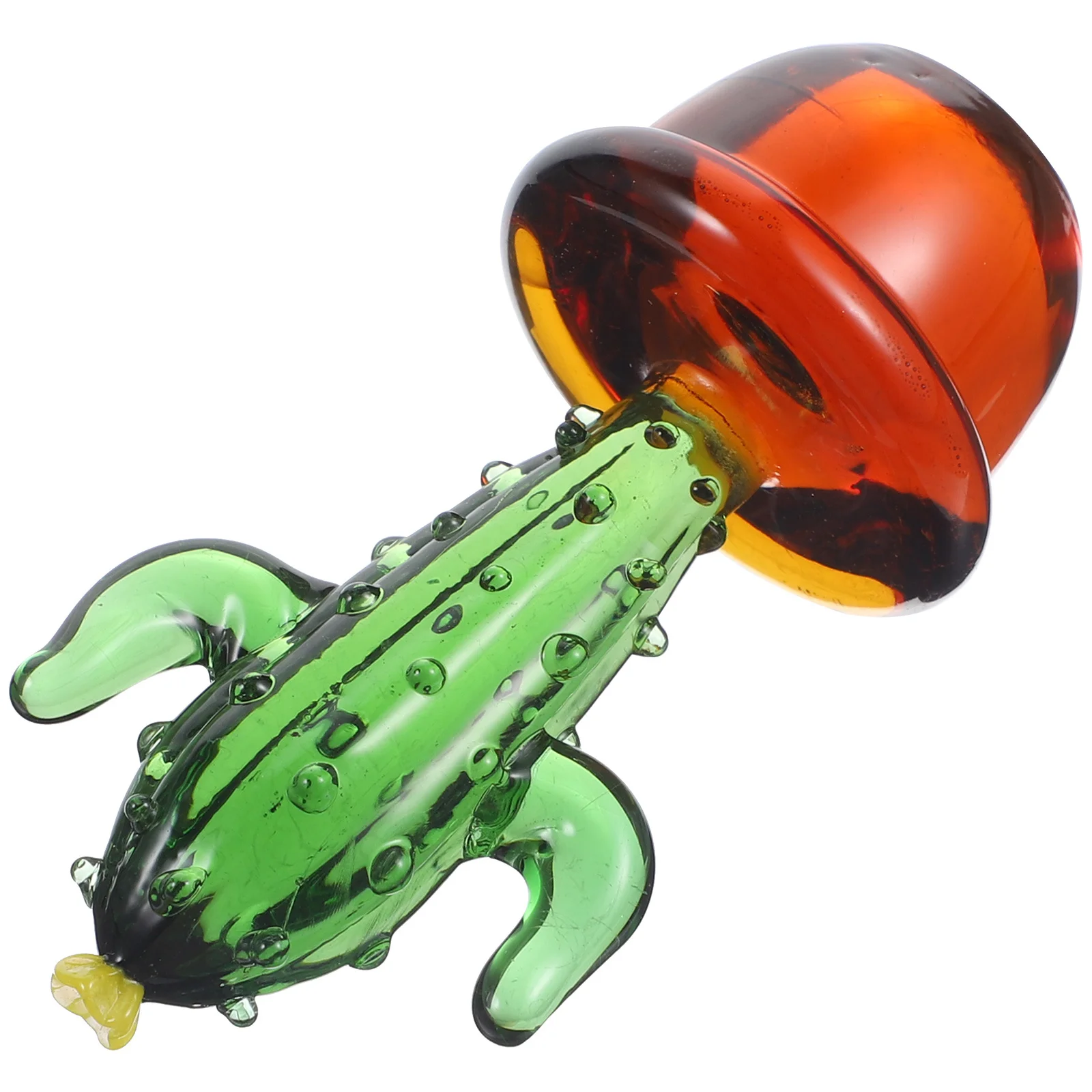 

Glass Cactus Artificial Plant Glass Craft Handmade Desktop Ornament Home Decor Car Decoration Tabletop Ornament