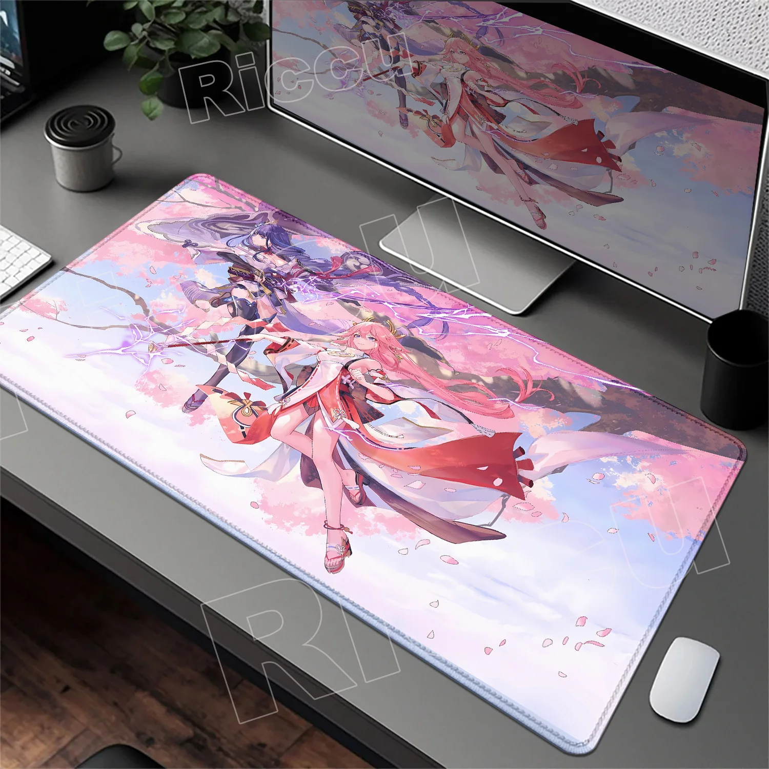

New HD Printing Genshin Impact Girl Mouse Pad Large Yae Miko Mousepad Laptop Gaming Non-slip Mousepad Anime Desktop Rug Non-slip