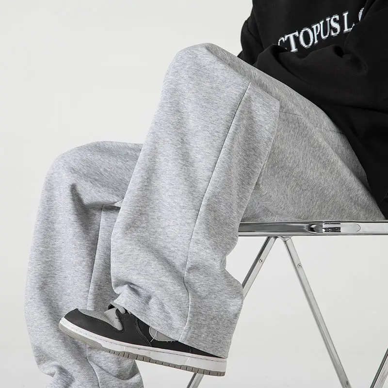 

Solid Color Versatile Sports Bathroom Pants for Men in Spring and Autumn Loose Hanging Straight Leg Casual Long Pants