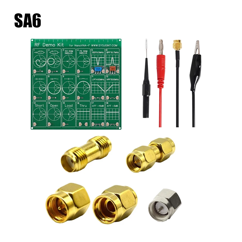 

SA6 RF Antenna Measuring Voltage Standing Wave Ratio Filter RF Test Board Banana Plug & Crocodile Clip No-Break Wire Probe HTOOL