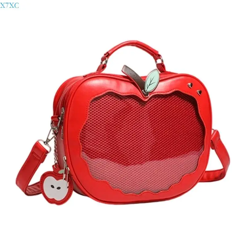 X7XC Women Shoulder Bag Fashion Backpack Handbag Apples Bag Preppy Styles Crossbody Bag PU Leather Itabag