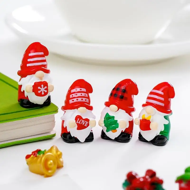 5pcs Multicolor Mini Gnome Figurines Resin Micro Landscape Garden Elf Painted Home Decoration Desktop Easter Decora