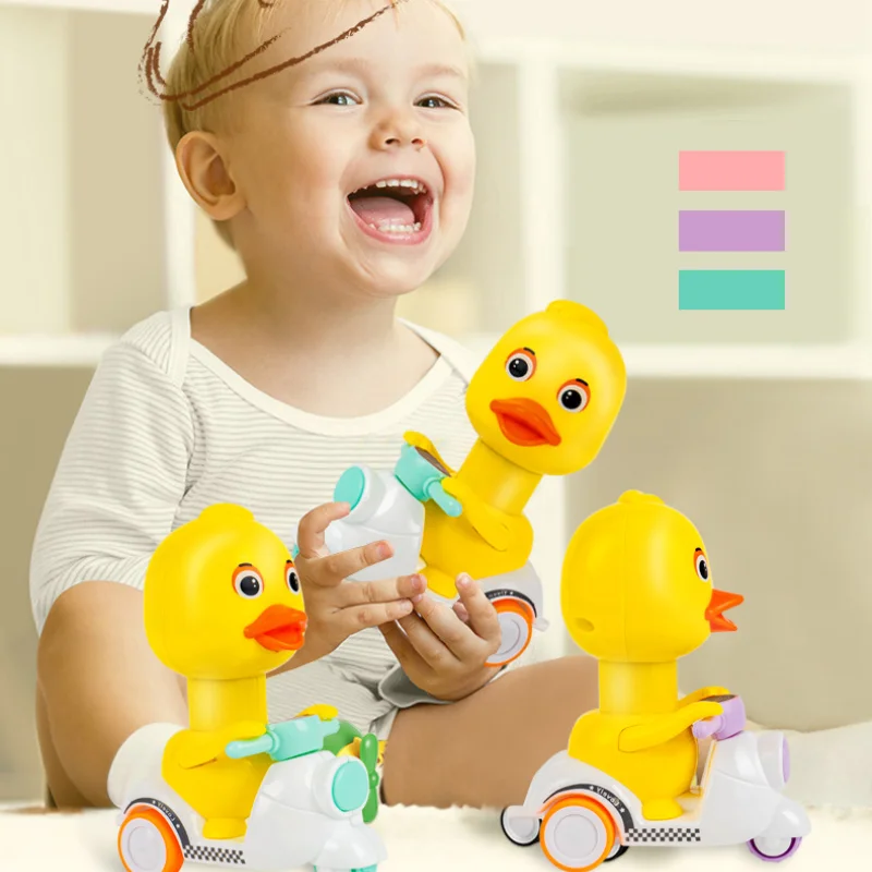 

Kids Toys Boys Cartoon Cute Duck Without Battery Press and Go Pull Back Car Fun Small Animal Clockwork Toy Children's Gift