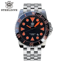 STEELDIVE SD1987 New Arrival 46.5MM Case Orange Luminous 2000M Waterproof Ceramic Bezel NH35 Automatic Sapphire Glass Dive Watch