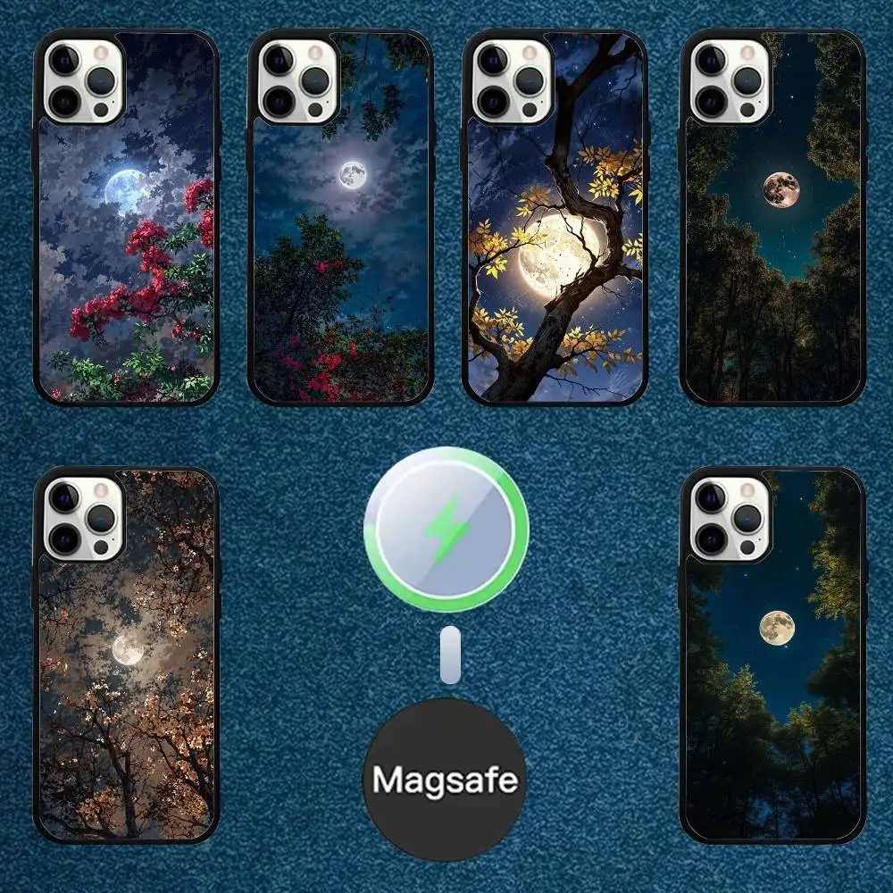 

Universe Starry Sky Moon Clear Phone Case For iPhone 16,15,14,13,12,11,Plus,Pro,Max Mini Magsafe Magnetic Wireless Charging