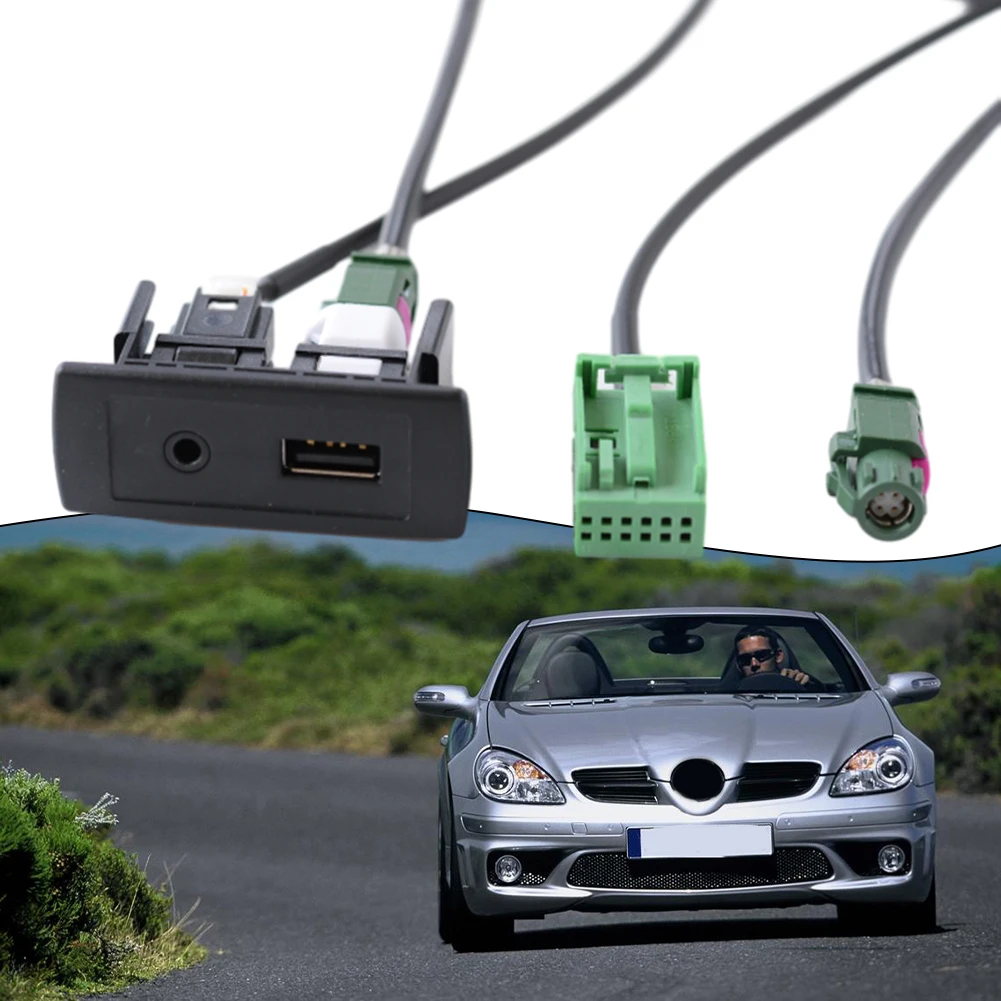 Cable AUX Socket Adaptor For Mercedes SLK SL 2008 Kit 12-24V ABS AUX Car USB For Comand NTG 2.5 Practical Cable