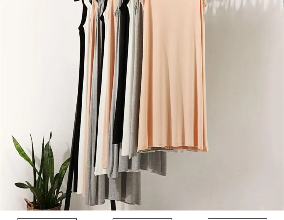 Damska sukienka na ramiączkach, spódnica damska, letnia modalna długa spódnica, halka, sukienka z dekoltem O, spódnica midi, sukienka typu \"vest\".