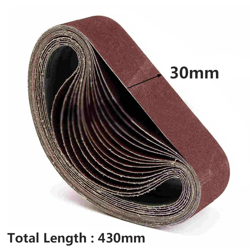 10PCS/Set Sanding Belts 60/120/240/400/600 Grit Wood Metal Polishing Sandpaper For Belt Sander Abrasive Tool 430*30mm