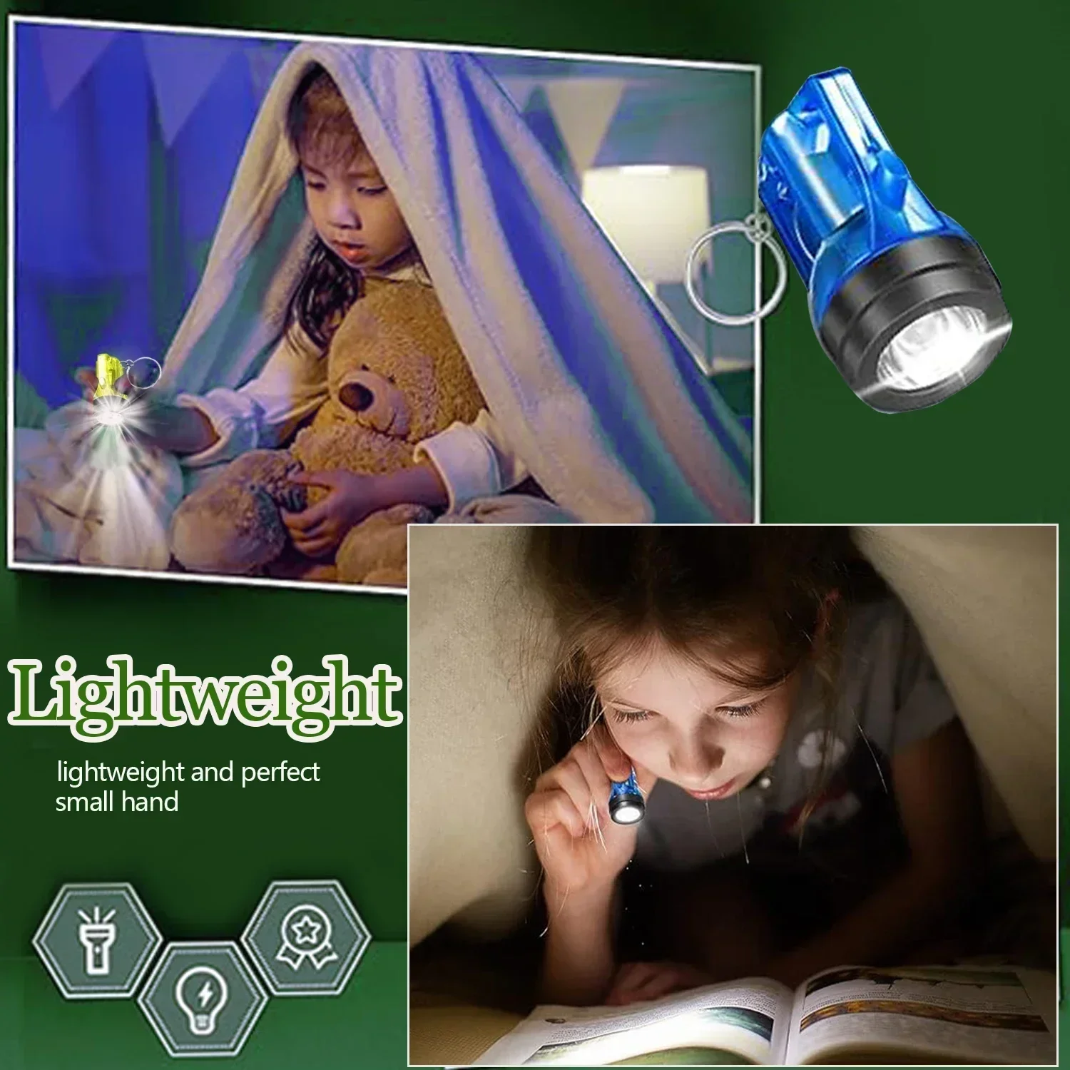 1-6 PCS Mini LED Keychain Light Pocket-sized Mini Flashlight Small Torch Portable Keychain Flashlight Pendant