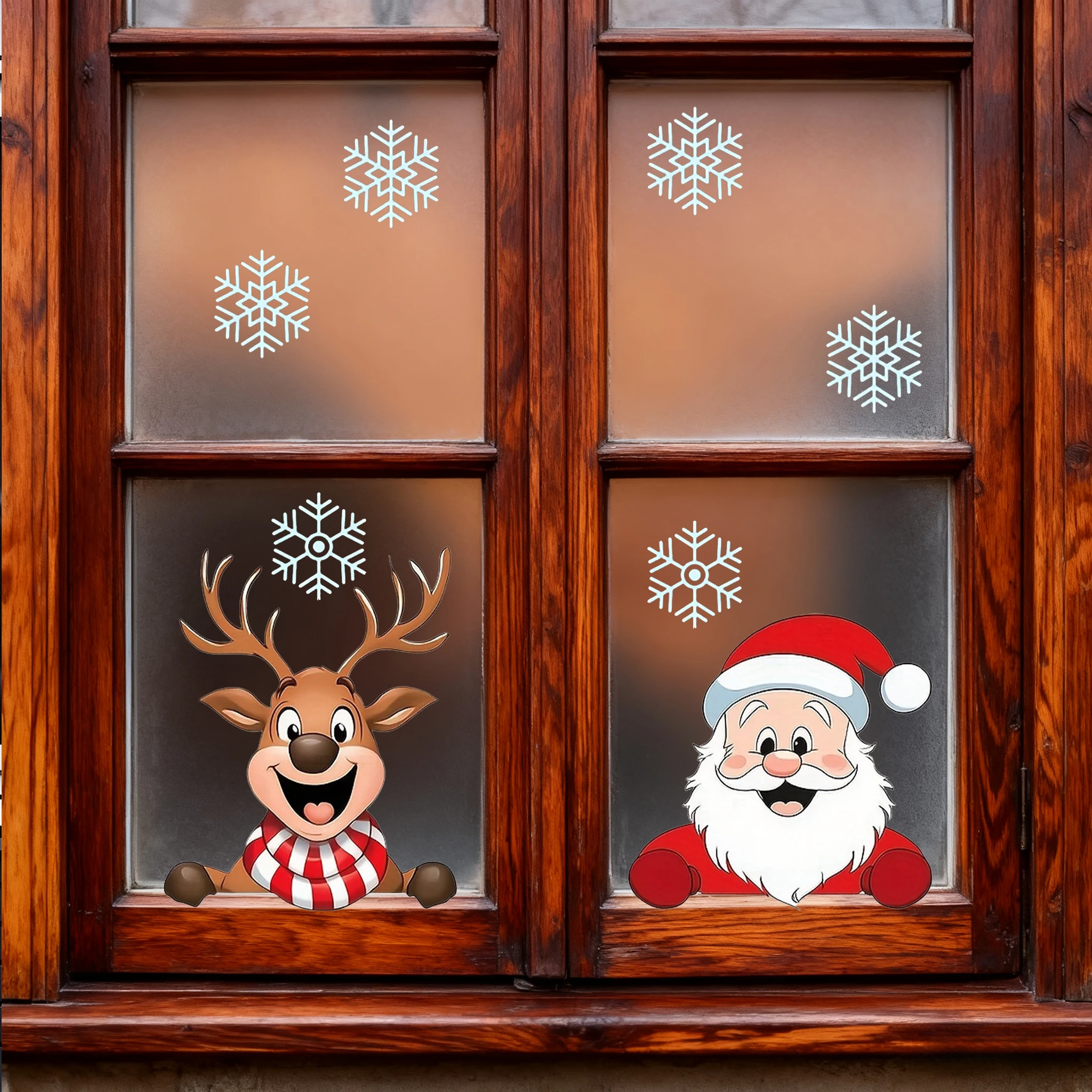 1 مجموعة زينة عيد الميلاد سانتا الرنة الثلج ملصقات نافذة مقاوم للماء DIY بها بنفسك ويندوز غرفة المعيشة غرفة نوم النوم باب زجاجي