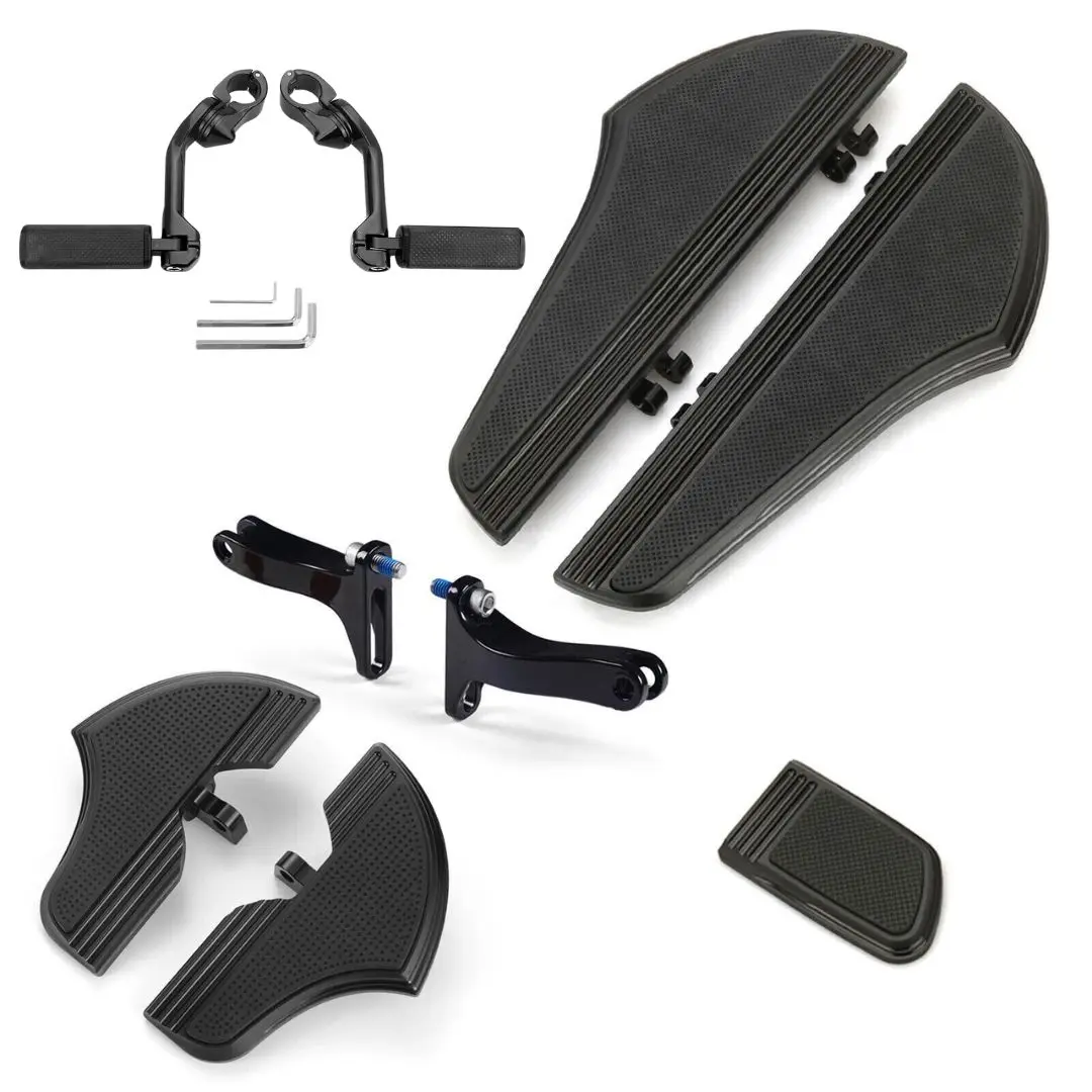 

Defiance Aluminum Footboards Highway Footpeg for harley Touring Floorboards 1980-up Touring Road king with Brake Pedal Covers
