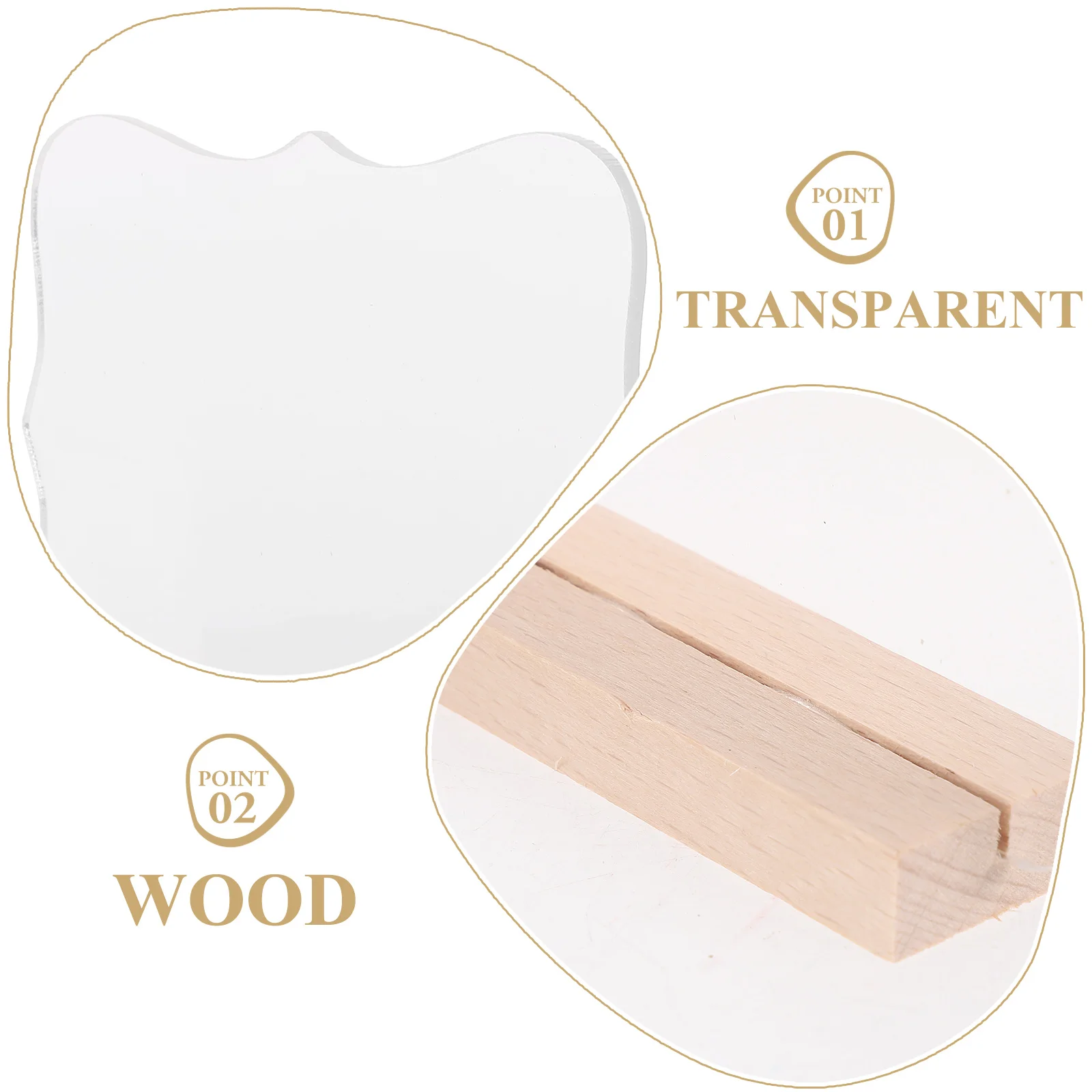 

4pcs Acrylic Table Sign Transparent Wedding Decoration Wood Stand Seat Number Holder Banquet Party Event Reception Room