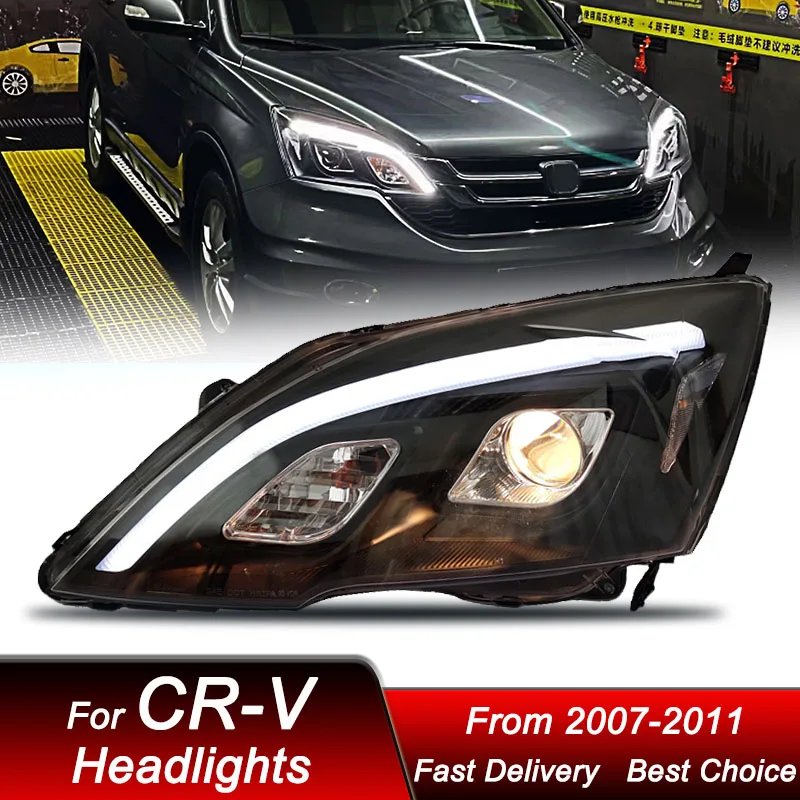 

Car Headlights For Honda CR-V 2007-2011 new style LED Headlamp Assembly Upgrade High Configure Projector Lens Accessories Kit