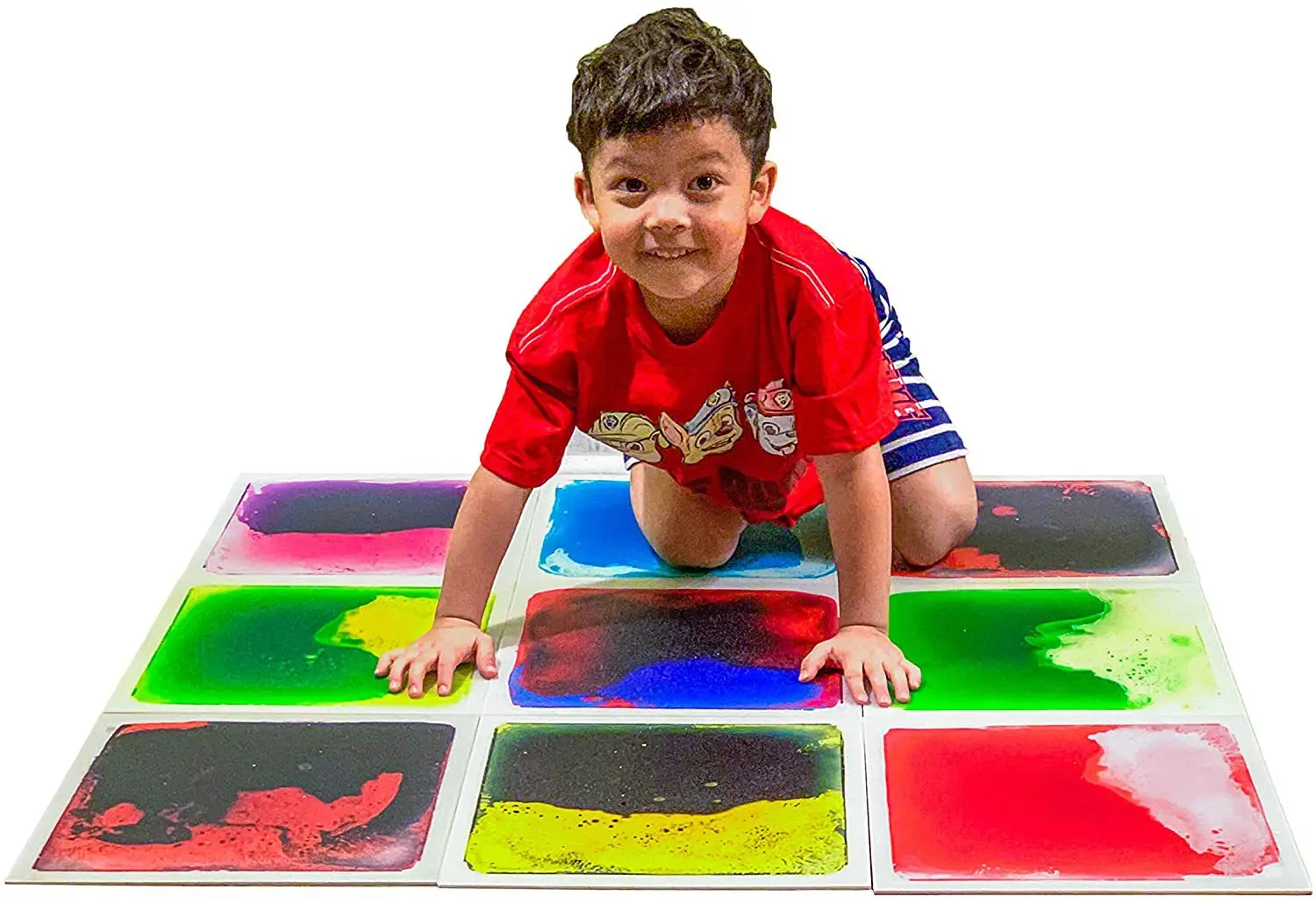 30CM Children\'s Puzzle Liquid Colored Brick Shock Absorbing Rebound Floor Mat for Games, Sensory and Tactile Exercise Mat