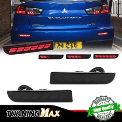 Rear Bumper Reflectors Tail/Brake Lights LED Rear Fog Lights w/ Dynamic Turn Signal For Mitsubishi Lancer Outlander Evolution X